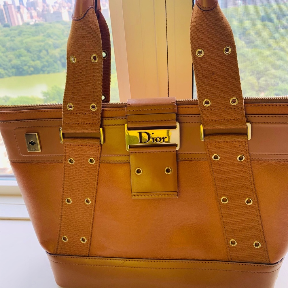 Beautiful Leather Beige Dior Hand Bag